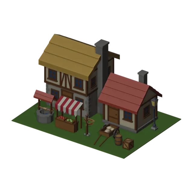 Set Aldea, escena 3D