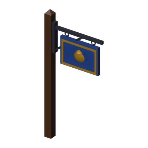 Shop sign, 3D model