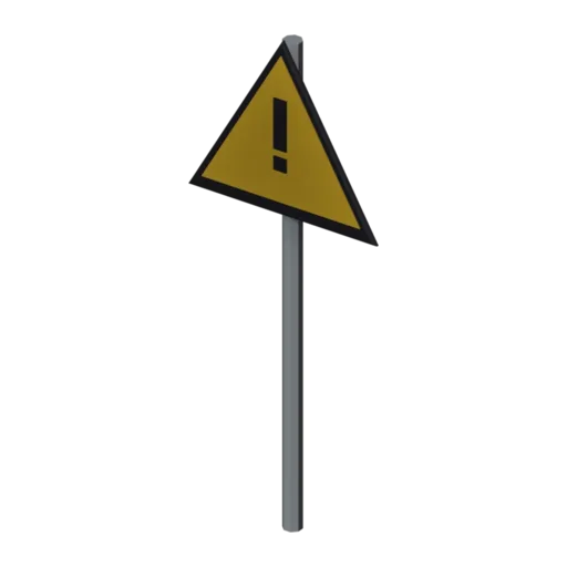 Warning sign, 3D model