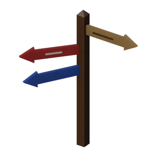 Crossroads sign, 3D model
