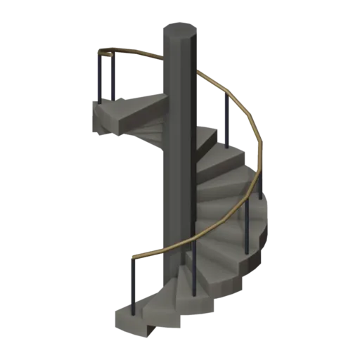 Spiral stairs, 3D model