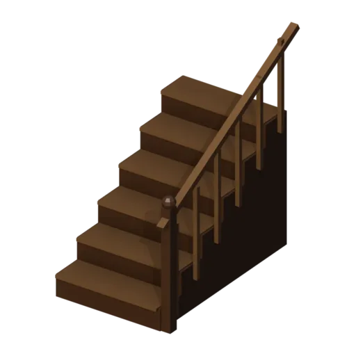 Wooden stairs, 3D model