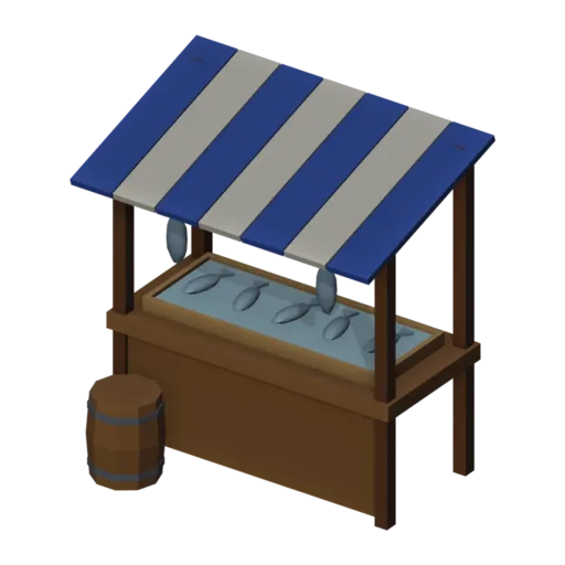 Fish stall, 3D model