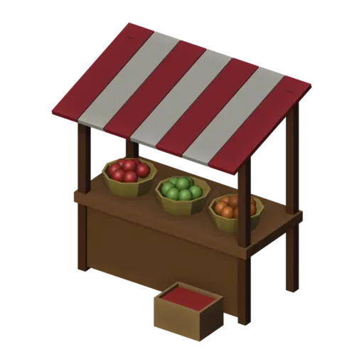 Fruit stall, 3D model
