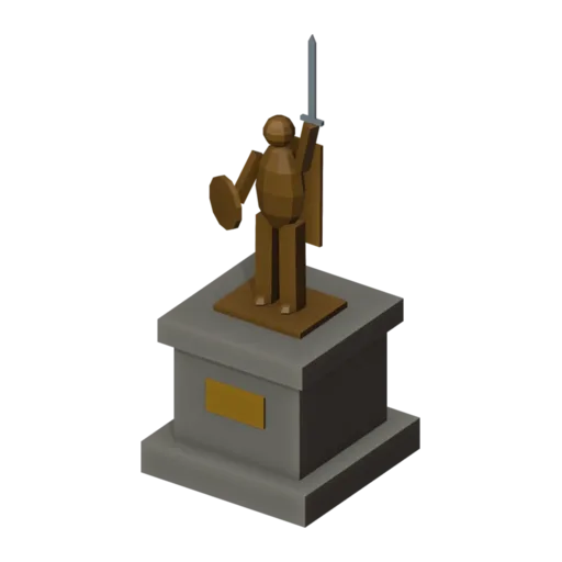 Hero statue, 3D model