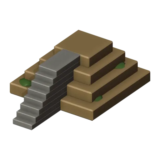 Escalinata del templo, modelo 3D