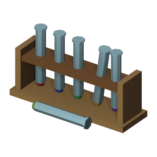 Test tubes, 3D model