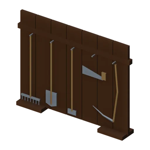 Mur à outils, modèle 3D