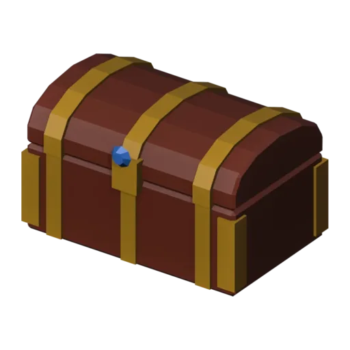 Golden chest, 3D model