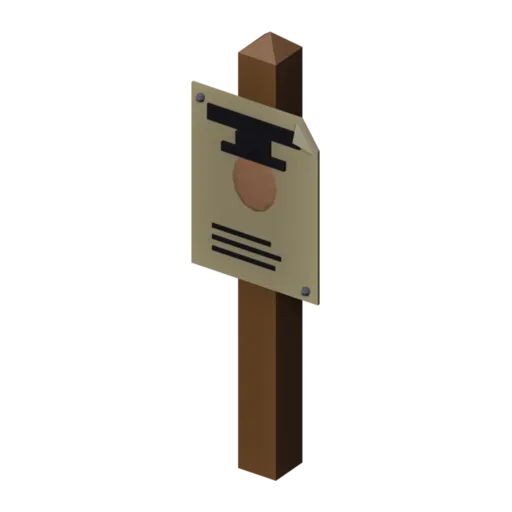 Wanted poster, 3D model