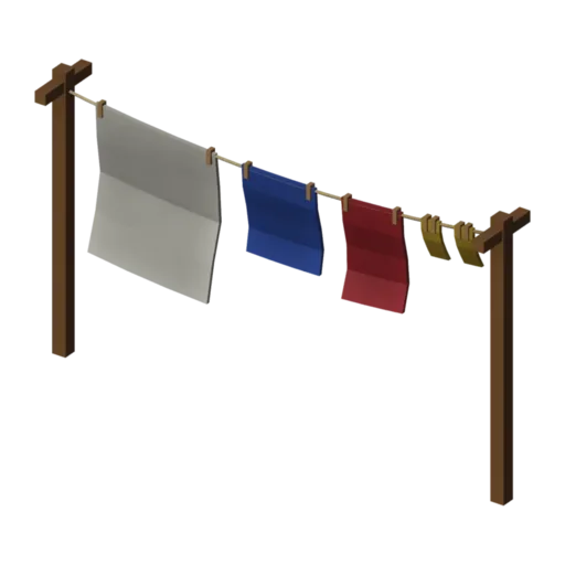 Washing line, 3D model