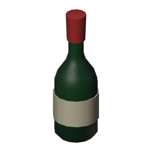 Wine bottle, 3D model