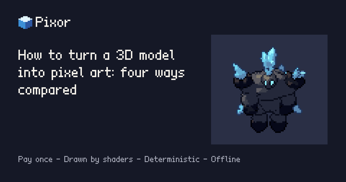 How to turn a 3D model into pixel art: four ways compared